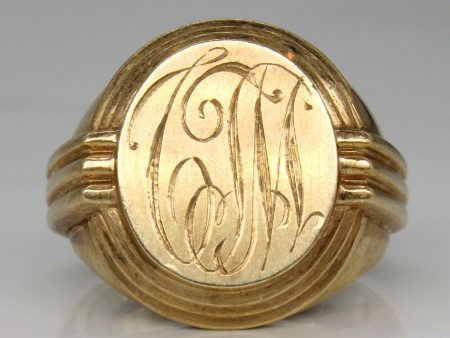 10k Yellow Gold Initial Ring | SZ 8 | Online