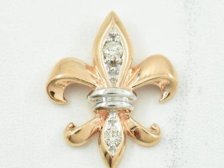 10k Fleur de Lis Diamond Pendant | 0.05ctw | Discount