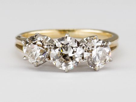 Vintage Three Stone Diamond Ring | 2.09ctw | SZ 6.25 | Discount