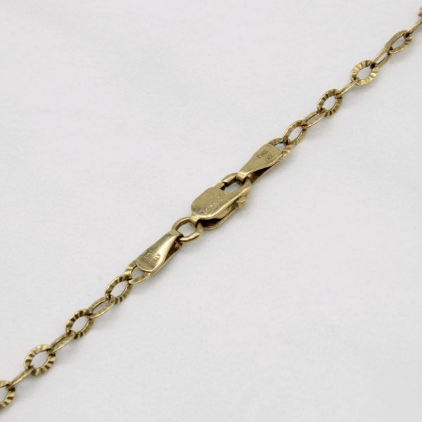 10k Yellow Gold Oval Link Anklet | 12  | Discount