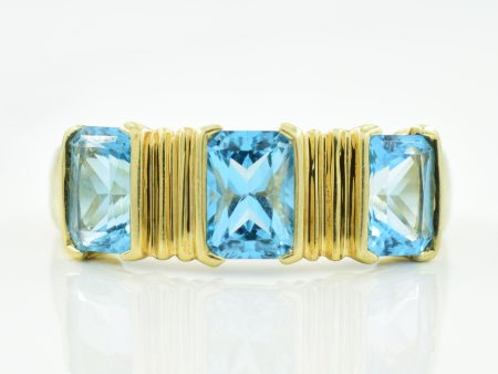 Blue Topaz Three Stone Ring | 1.50ctw | SZ 7 | Online Hot Sale