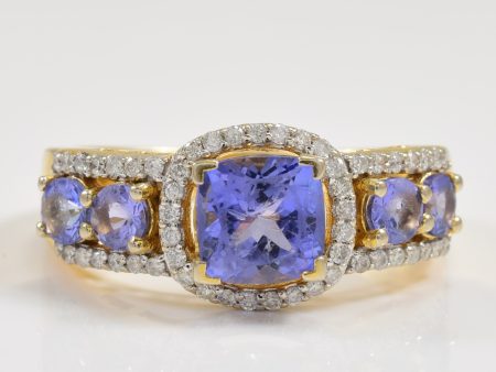 Tanzanite & Diamond Ring | 1.80ctw | SZ 9 | For Discount