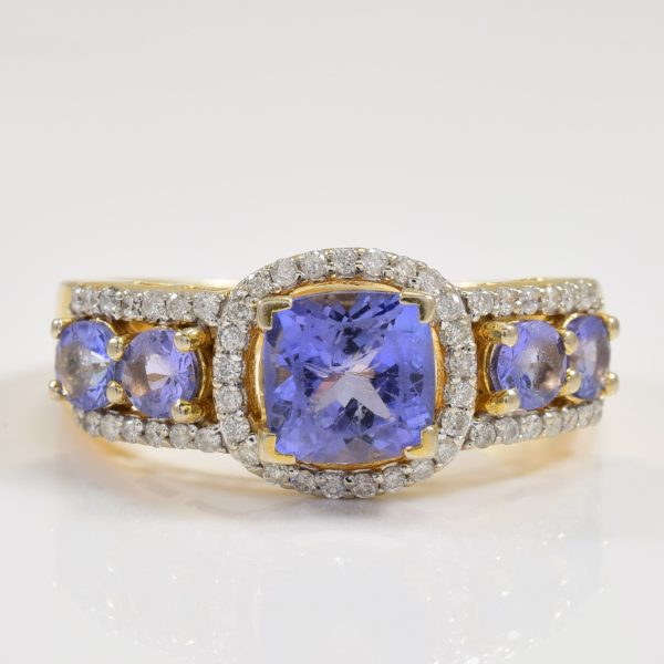 Tanzanite & Diamond Ring | 1.80ctw | SZ 9 | For Discount