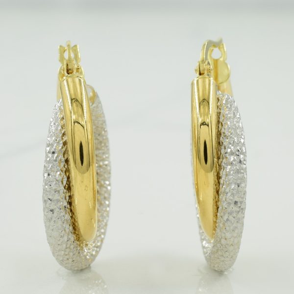 18k Two Tone Gold Hoop Earrings | Online now