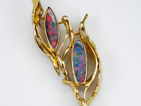 Cavelti  Opal Doublet Cabochon 18K Brooch | 2ctw | Supply