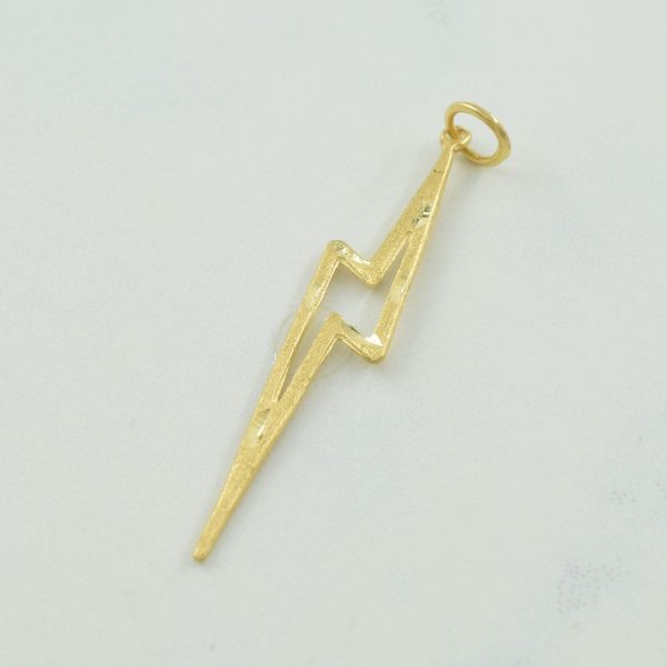 14k Yellow Gold Lightening Bolt Charm | For Cheap