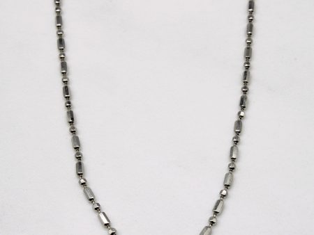 14k White Gold Bead Chain | 15  | For Sale