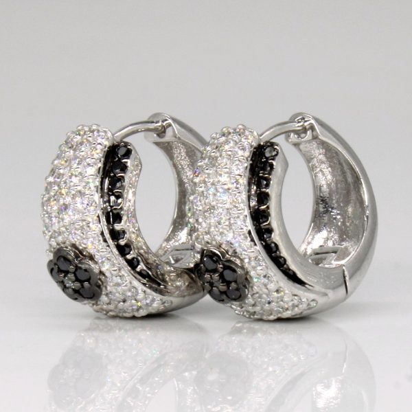 Black & White Diamond Hoop Earrings | 0.70ctw | Online Hot Sale