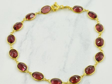 18k Yellow Gold Garnet Bracelet | 11.00ctw | 7  | Online