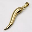 10k Yellow Gold Cornicello Pendant For Discount