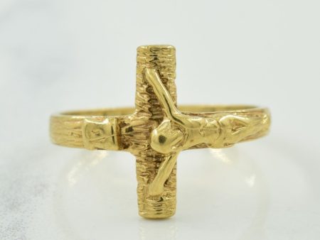 10k Yellow Gold Cross Ring | SZ 6 | Fashion