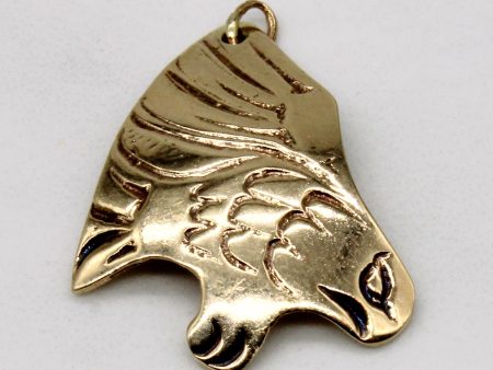 10k Yellow Gold Eagle Pendant For Discount