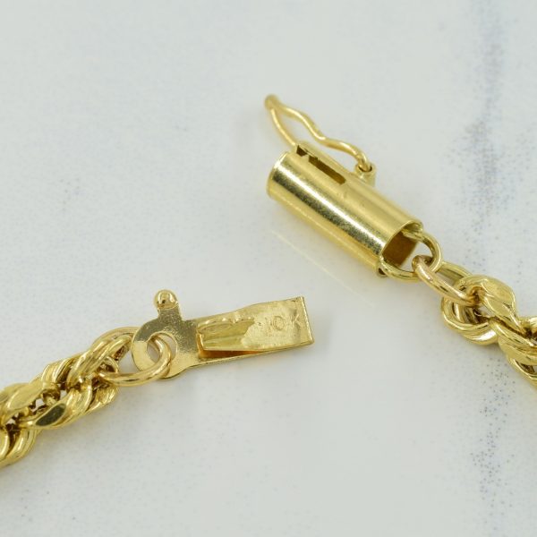 10k Yellow Gold Rope Chain Bracelet | 7.5  | For Cheap