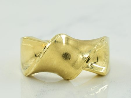 10k Yellow Gold Folded Ring | SZ 5.5 | Hot on Sale