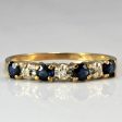 Alternating Prong Set Diamond & Sapphire Band | 0.02 ctw, SZ 6.25 | on Sale