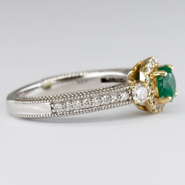 14k Emerald and Diamond Accented Ring | 0.45 ct | SZ 4.75 Sale