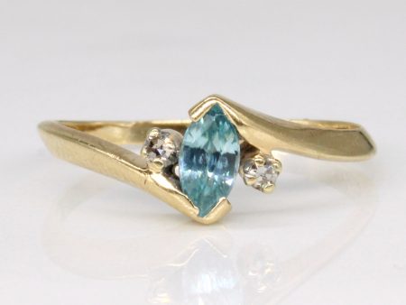 Zircon & Diamond Three Stone Ring | 0.26ct, 0.02ctw | SZ 5.25 | on Sale