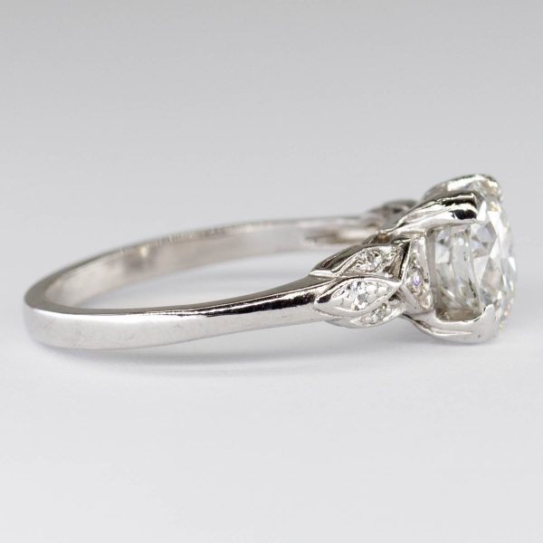 Art Deco Old European Diamond Platinum Ring | 1.75ctw, 0.09ctw | Sz 7.25 For Discount