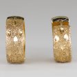 14k Yellow Gold Textured Huggie Earrings Sale