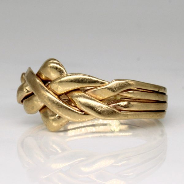 9k Yellow Gold Solved Puzzle Ring | SZ 10.25 | Supply