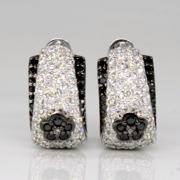 Black & White Diamond Hoop Earrings | 0.70ctw | Online Hot Sale