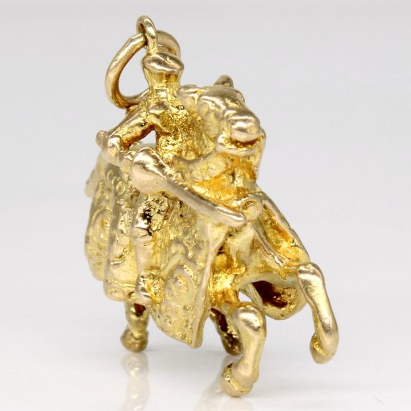 9k Yellow Gold Knight on Horseback Pendant Sale