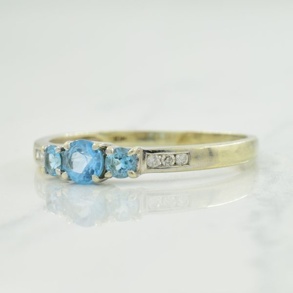 Blue Topaz & Diamond Ring | 0.50ctw, 0.06ctw | SZ 10.25 | Sale