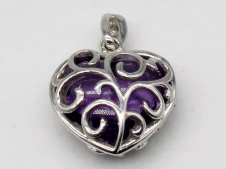 Amethyst Filigree Heart Pendant | 3.50ct | Online now