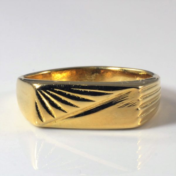 Burst Detailed Signet Ring | SZ 6.25 | Fashion