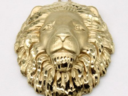 10k Yellow Gold Lion Pendant For Discount