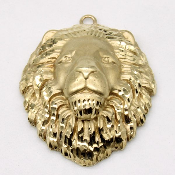 10k Yellow Gold Lion Pendant For Discount