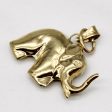 10k Yellow Gold Elephant Pendant For Sale