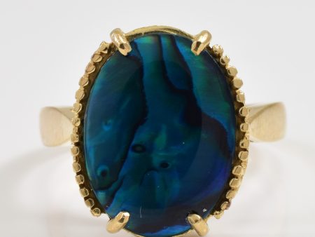 Abalone Shell Doublet Cocktail Ring | 1.50ct | SZ 9 | on Sale