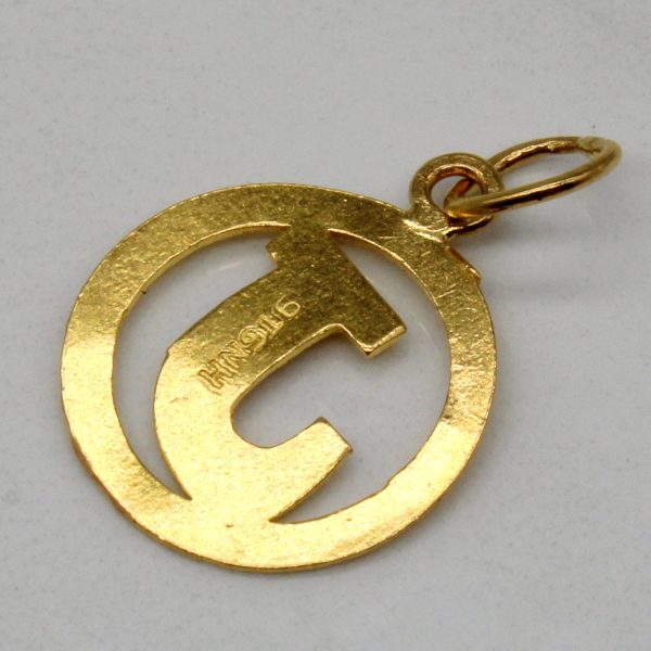 22k Yellow Gold  J  Pendant Online Sale