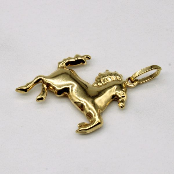 18k Yellow Gold Horse Pendant Online now