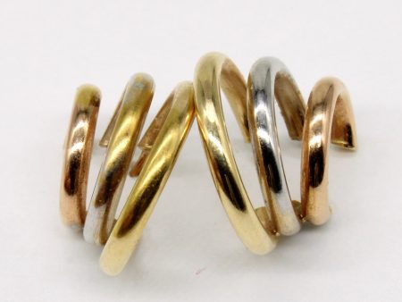 14k Tri Tone Gold Earrings Online Hot Sale