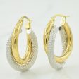 18k Two Tone Gold Hoop Earrings | Online now