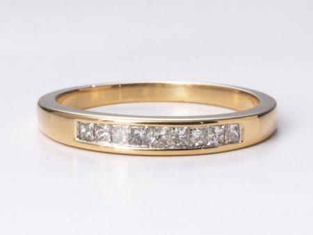 14k Yellow Gold Fancy Design Diamond Band | 0.25ctw | Sz 6.5 For Sale