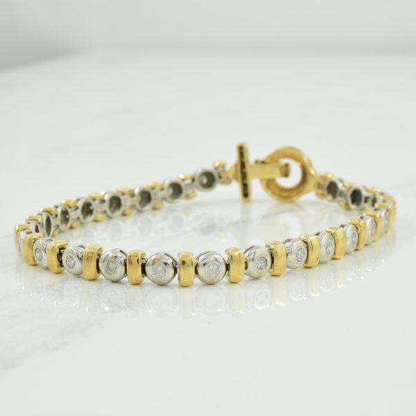 14k Two Tone Diamond Bracelet | 0.75ctw | 7  | Online