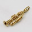 10k Yellow Gold Trombone Pendant Hot on Sale