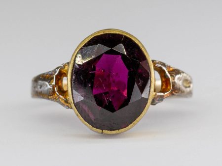 Birmingham 1917 Hallmarked Garnet 12k Ring | 2.41 ctw | SZ 6.5 | For Sale