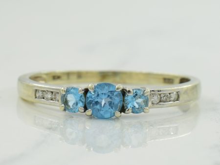 Blue Topaz & Diamond Ring | 0.50ctw, 0.06ctw | SZ 10.25 | Sale