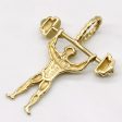 14k Yellow Gold Weightlifter Pendant Hot on Sale