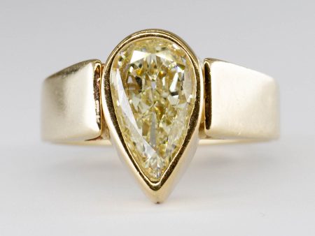 Yellow Pear Cut Diamond Ring | 1.62ct | SI1 Light Yellow | SZ 6.5 | Online