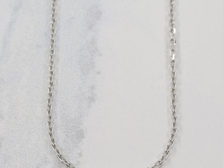 14k White Gold Cable Chain | 17  | Online now