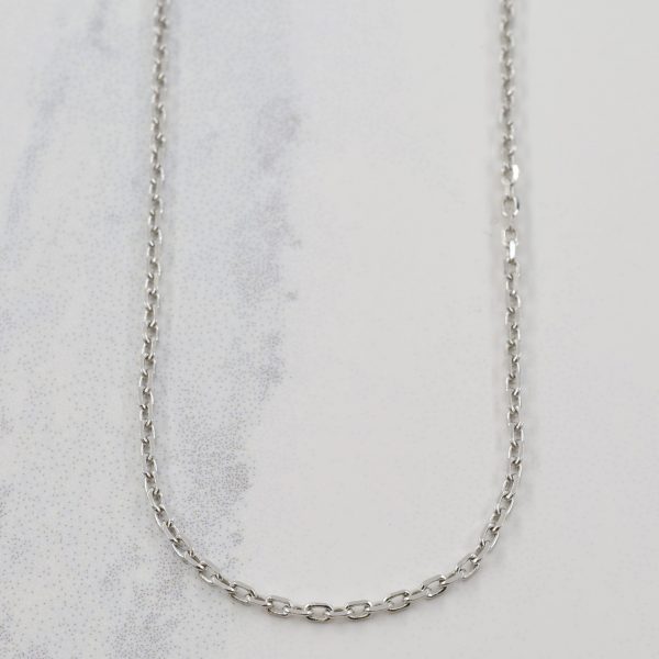 14k White Gold Cable Chain | 17  | Online now