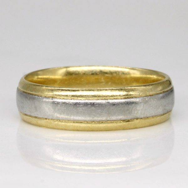 18k and Platinum Mixed Metal Band | SZ 10.25 | on Sale