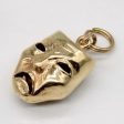 10k Yellow Gold Comedy & Tragedy Mask Charm Cheap