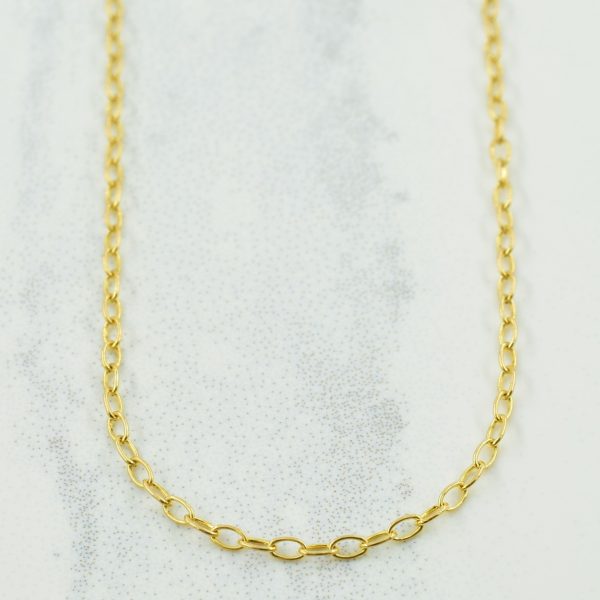 14k Yellow Gold Elongated Cable Chain | 14.50  | Supply