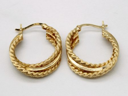 14k Yellow Gold Hoop Earrings Fashion